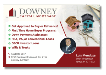 Downey Capital Mortgage advertisement featured in Downey Spotlight